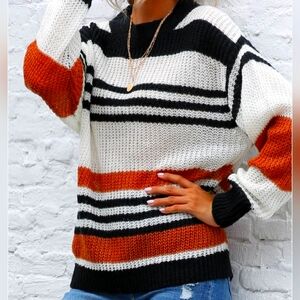 Woman's multicolored striped sweater. Size S